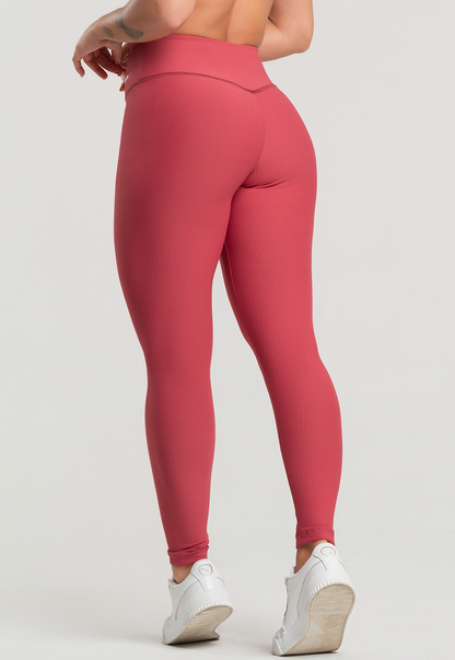Legging Canelado Cereja