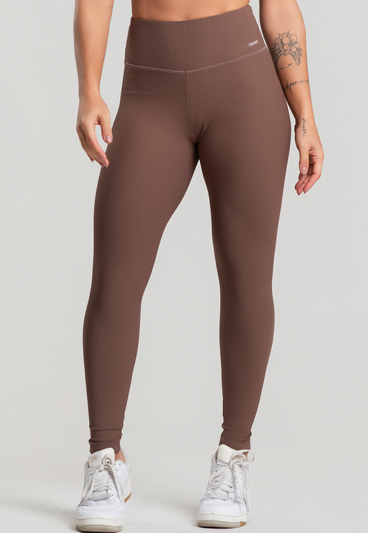 Legging Canelado Marrom