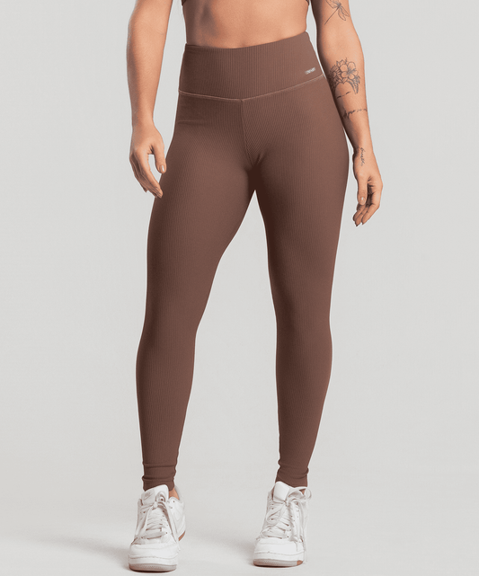 Legging Canelado Marrom