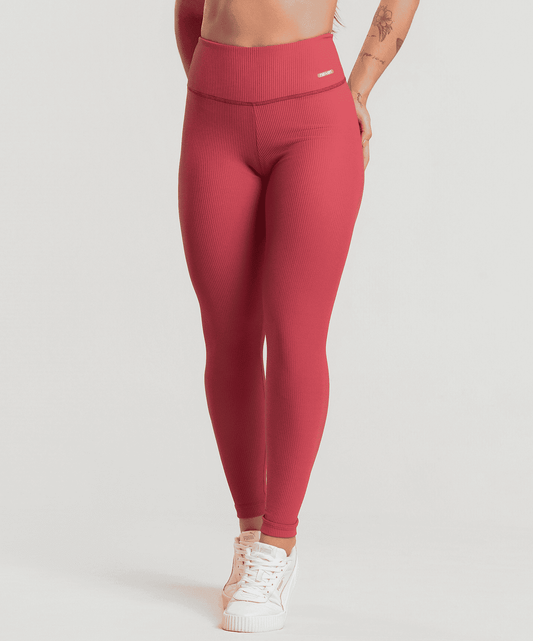 Legging Canelado Cereja