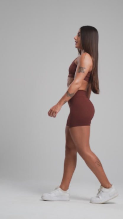 Short Tank Marrom Poliamida