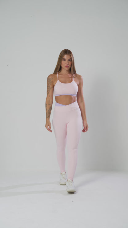 Conjunto Legging e Top Lótus Rosa e Lilás