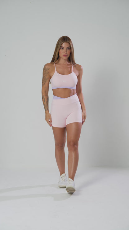 Conjunto Short e Top Lótus Rosa e Lilás