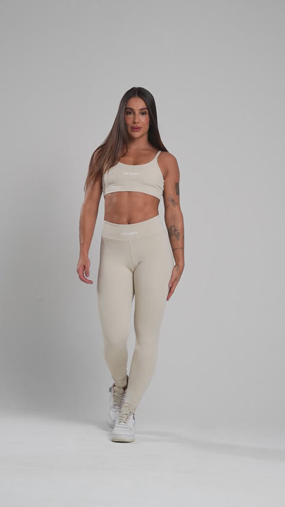 Legging Tank Areia Poliamida