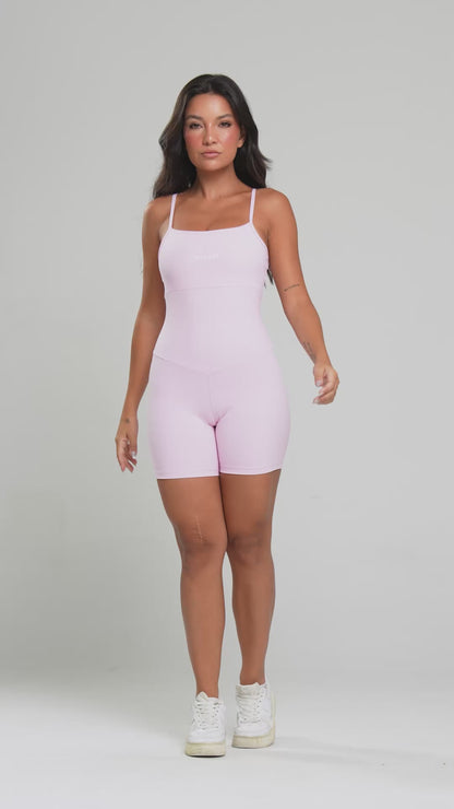 Macaquinho Tank Rosa Bebê Poliamida