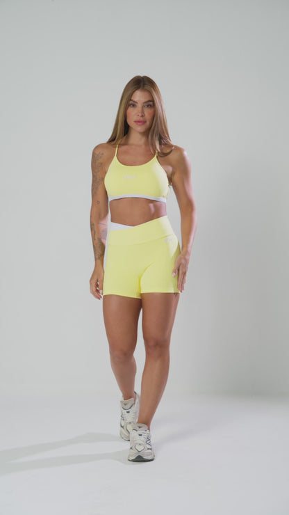 Conjunto Short e Top Lótus Amarelo Manteiga
