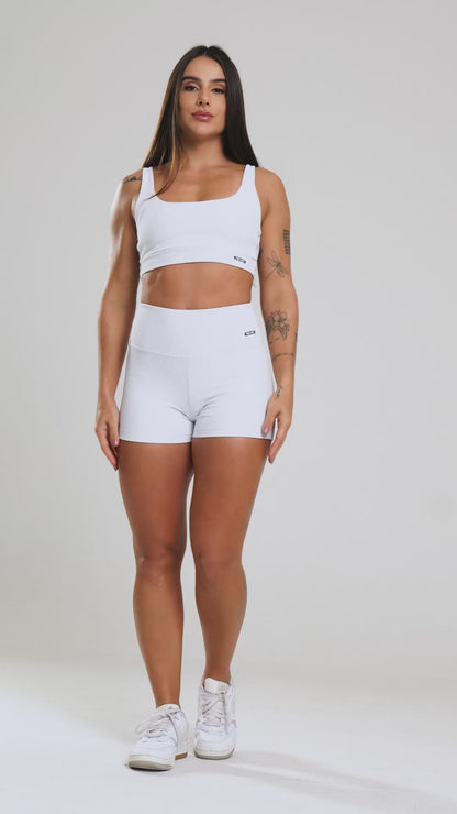 Short Canelado Branco