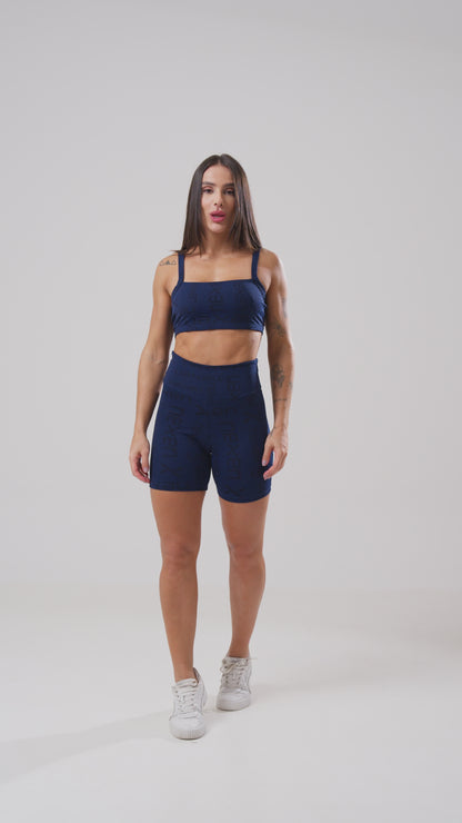 Conjunto Top + Short Reflexo Azul Marinho
