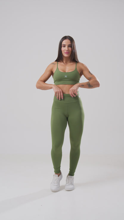Conjunto Legging + Top Basic Verde Olivia