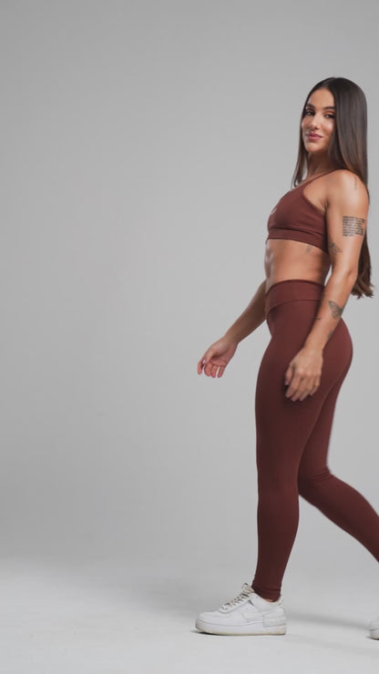 Legging Tank Marrom Poliamida