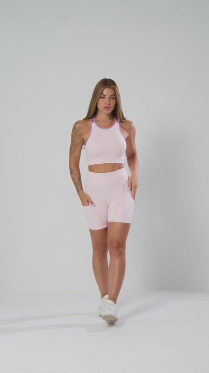 Conjunto Short & Top Flora Rosa