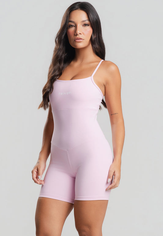 Macaquinho Tank Rosa Bebê Poliamida