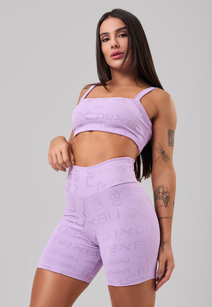Conjunto Top + Short Reflexo Lilás