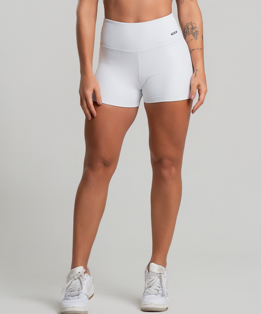 Short Canelado Branco