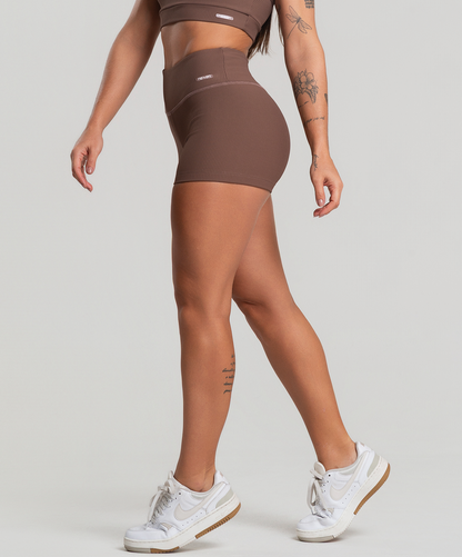 Short Canelado Marrom