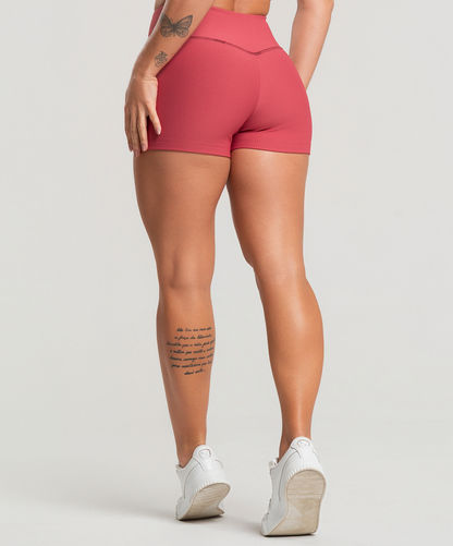 Short Canelado Cereja