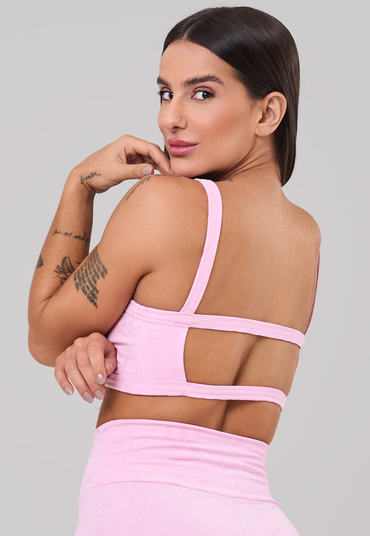 Top Costas Abertas Reflexo Rosa