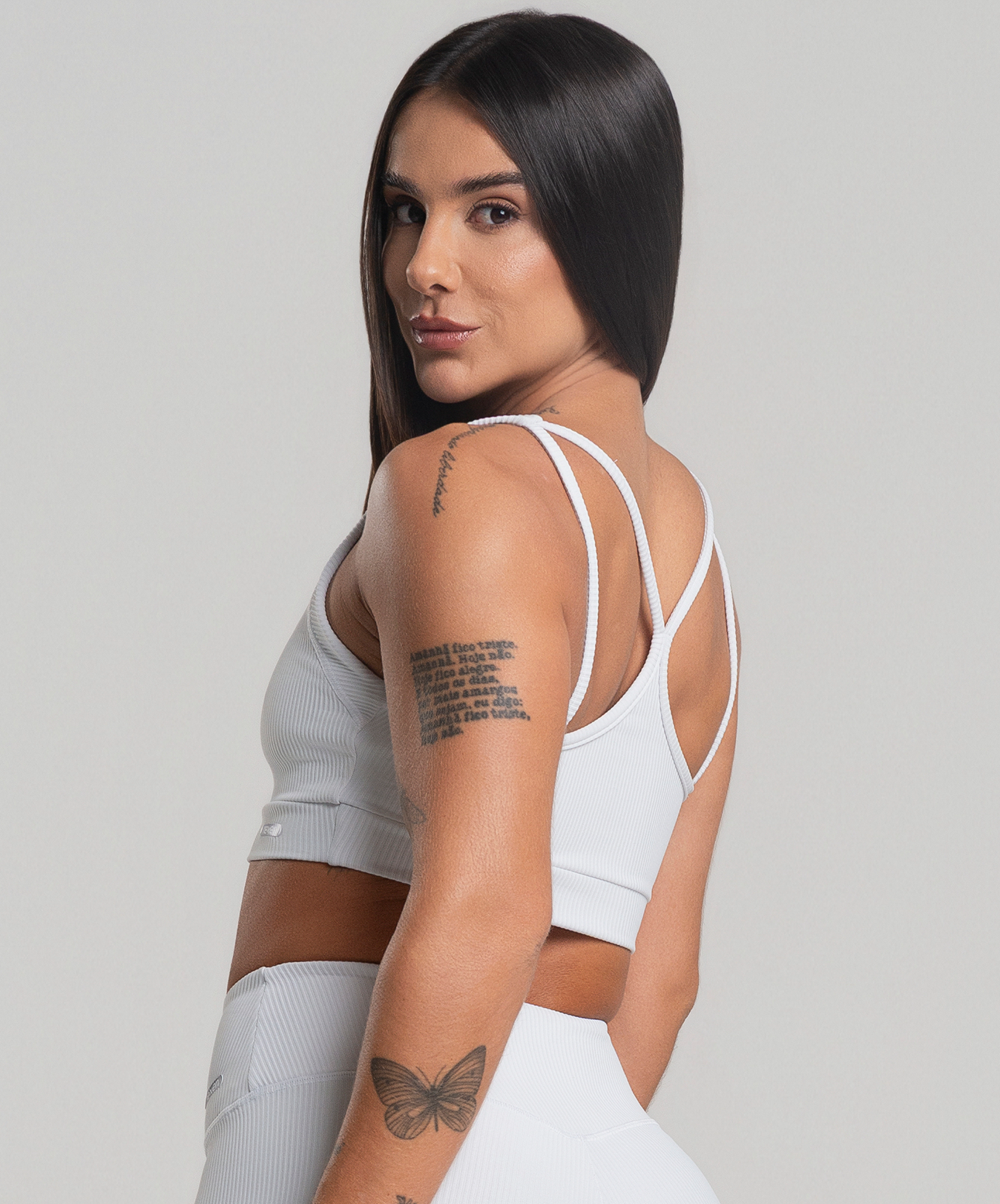 Top Cruzado Canelado Branco